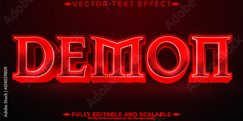 Demon editable text effect, dead and scary text style