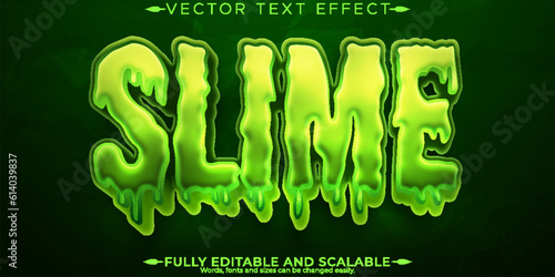 Slime text effect, editable green and sticky text style