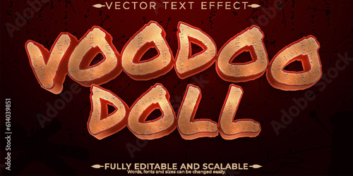 Voodoo halloween text effect, editable scary and witch text style