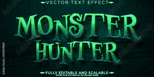 Monster hunter text effect, editable horror and scary text style