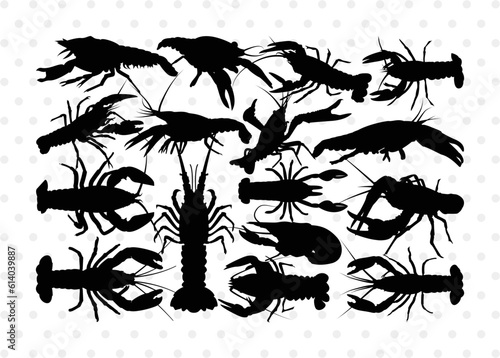 Crayfish Silhouette, Crayfish SVG, Crawfish Svg, crawfish Lake Svg, Sea Fish Svg, Crayfish Bundle, SB00246