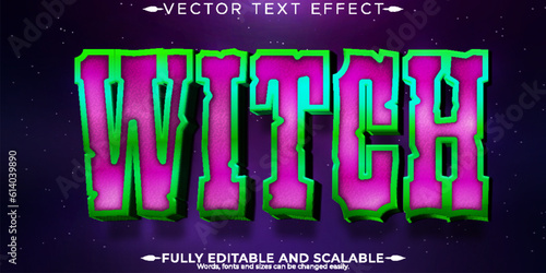Witch horror text effect, editable magic and halloween text style