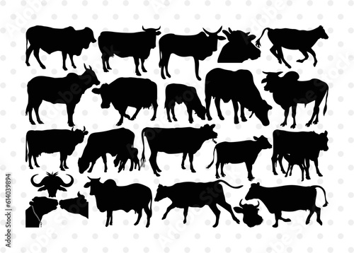 Cow Silhouette  Cow SVG  Ox Svg  Cattle Svg  Animal Svg  Cow Bundle  SB00243