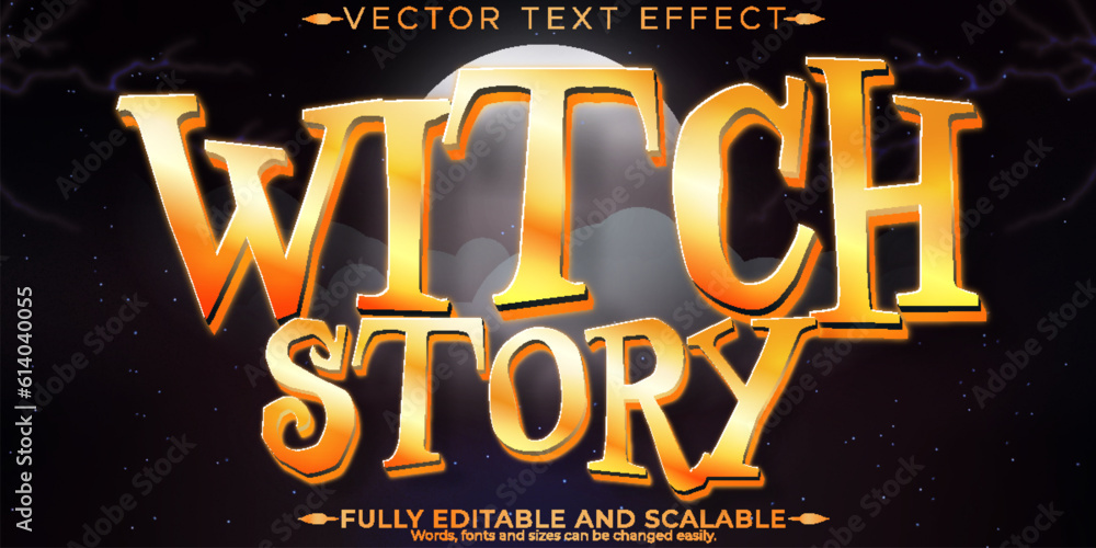 Magic Writing Scary Witch horror text effect, editable magic and halloween text style Stock ...