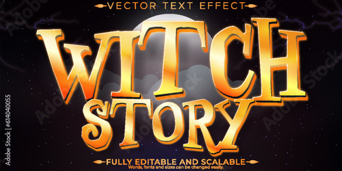 Witch horror text effect, editable magic and halloween text style