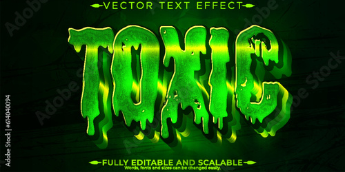 Toxic text effect, editable green chemical danger text style
