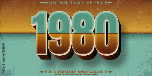 Retro, vintage text effect, editable 70s and 80s text style