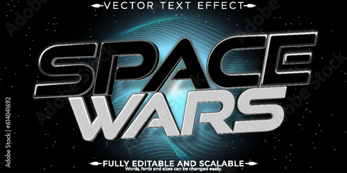 Space wars text effect, editable future and texhno font style