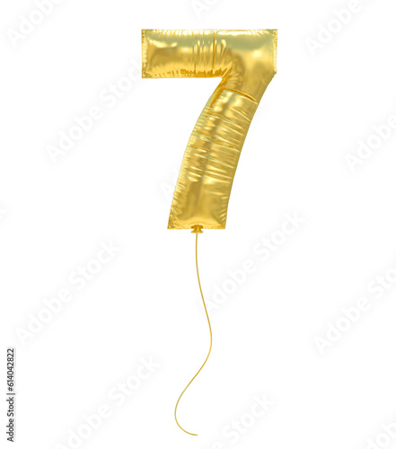 7 Gold Balloon Number 