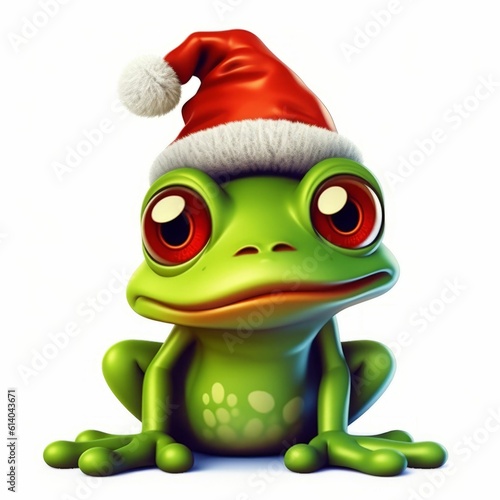 Frog With Santa Hat