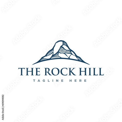 Mountain rock and hills icon simple clean logo design inspiration