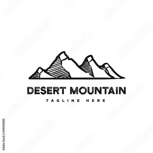 Mountain rock and hills icon simple clean logo design inspiration
