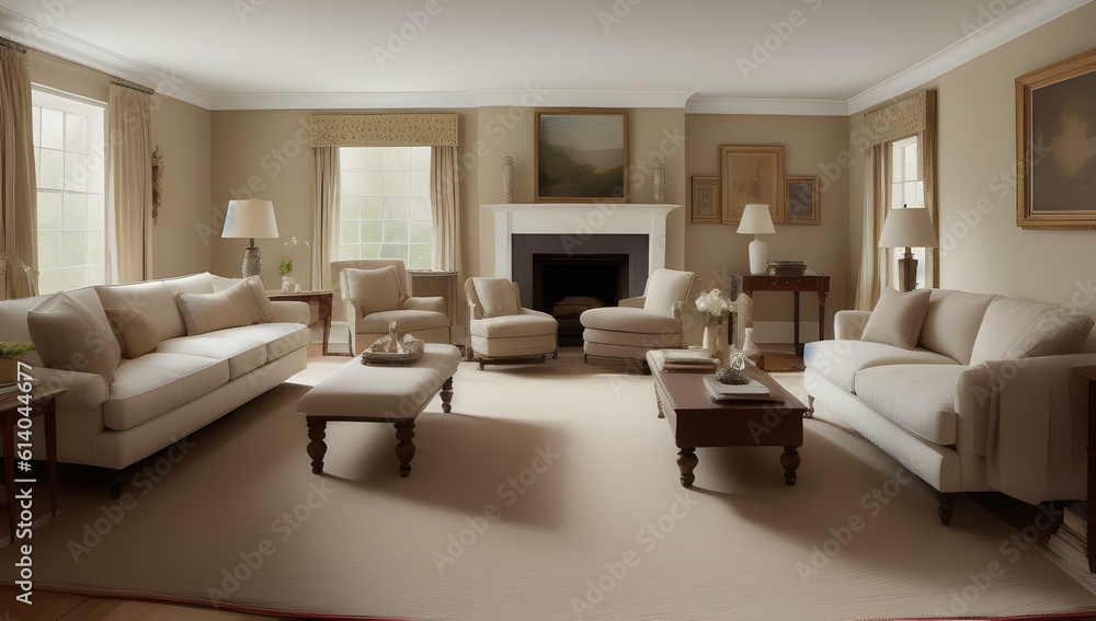 Colonial Living room | ai-generated