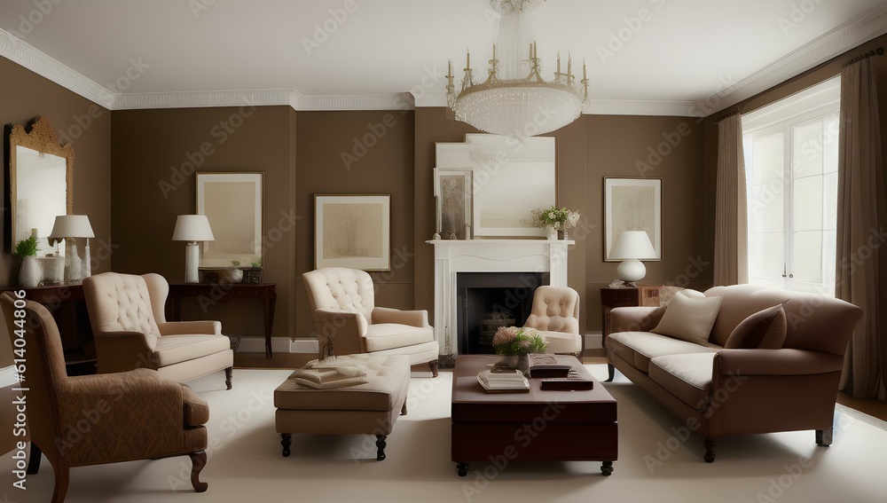 Fototapeta premium Traditional Living room | ai-generated