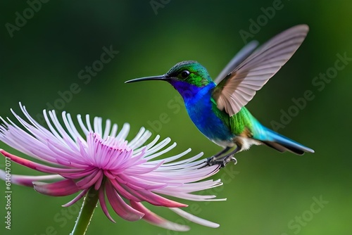 hummingbird on a flower © qaiser