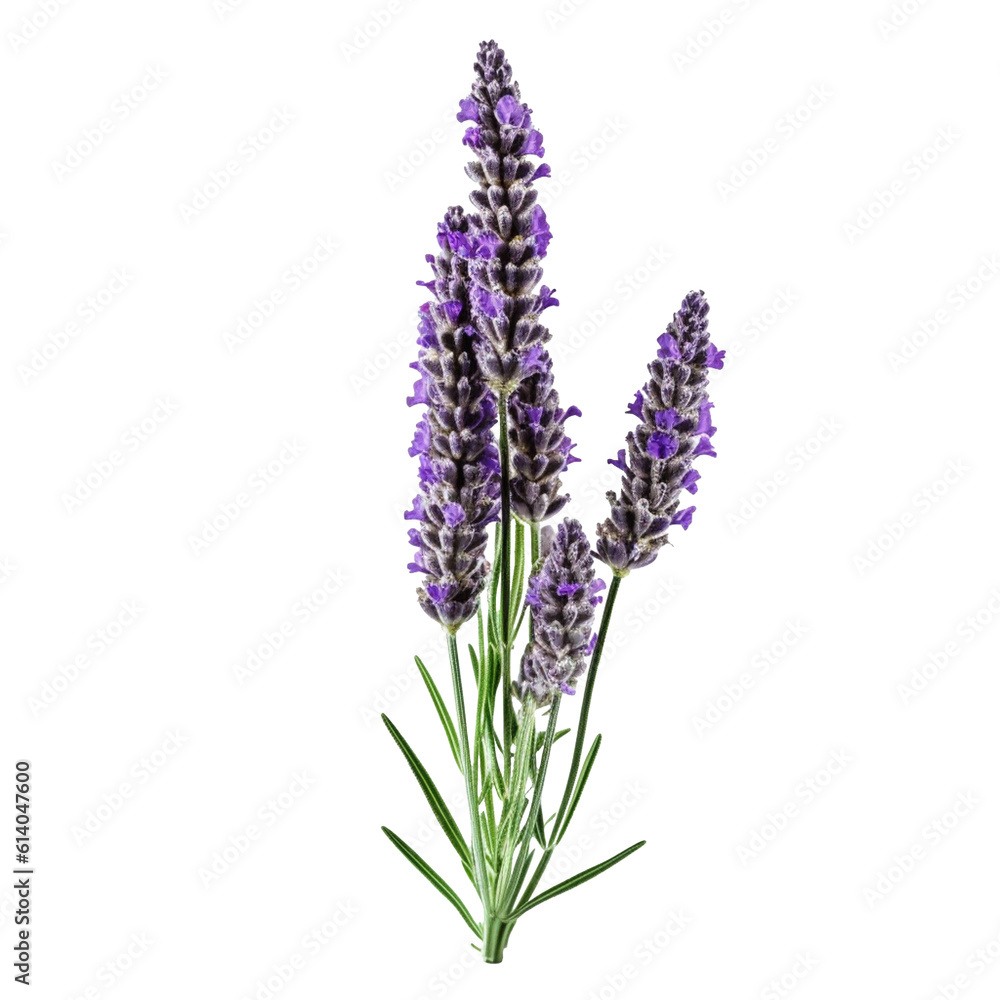 Lavender flower isolated on background with Generative AI