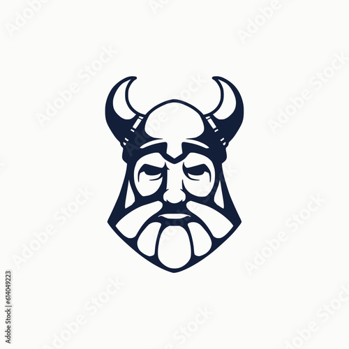 Modern viking face icon logo design inspiration template