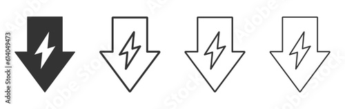  Energy reduction vector flat icons