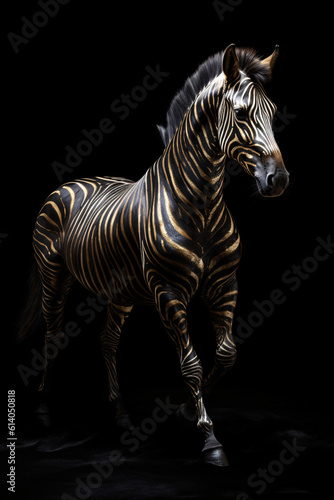 Aesthetic photo of Zebra with black golden details © Annika