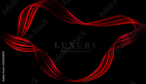 Isolated minimal red gorgeous wave patterns on black background