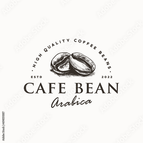 coffee beans vintage hand drawn rustic logo design inspiration
