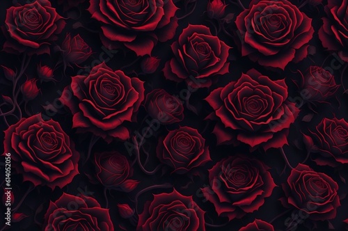 red roses on black