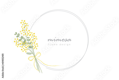 ミモザのブーケのフレームデザイン