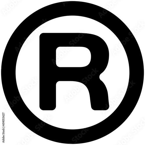 round registered icon capital letter R vector png
