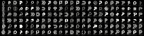 mega collection letters P logo design. modern creative monogram icon design inspiration.