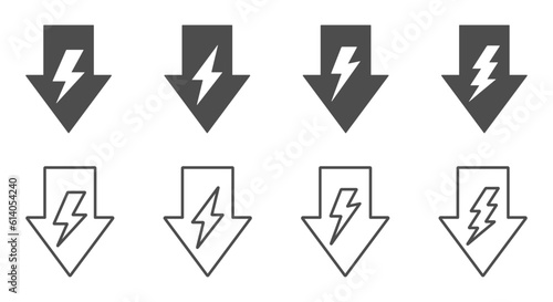 Energy reduction vector flat graphic icons