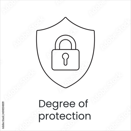 Vector line icon representing degree of protection