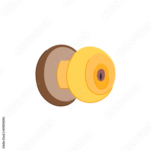 knob door handle cartoon. security lock, metal house knob door handle sign. isolated symbol vector illustration