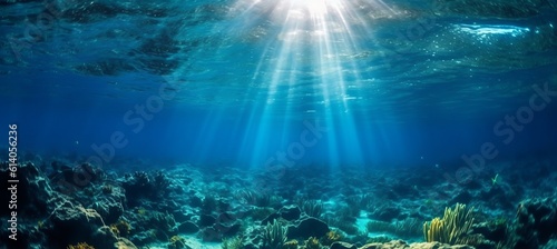 Obraz na płótnie Seabed underwater coral background. Generative AI technology.