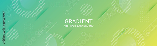 Green gradient abstract background with geometric element. Template banner for web, business and more.