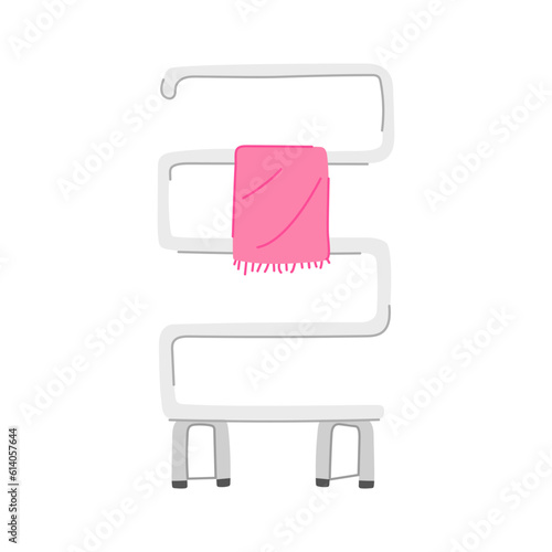 rail heater towel cartoon. chrome metal, electric bathroom rail heater towel sign. isolated symbol vector illustration