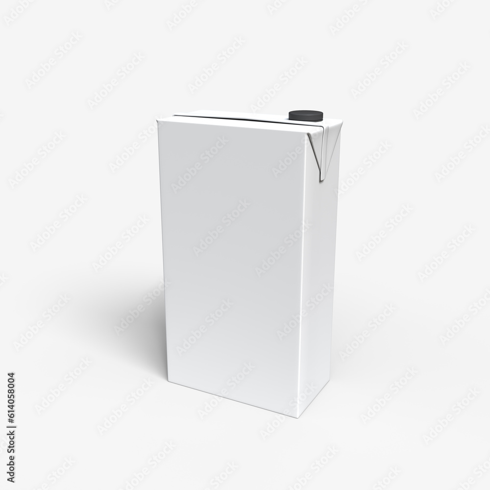 White box tall shape product packaging in side view isolated on white background White box tall shape product packaging in side view isolated on white background