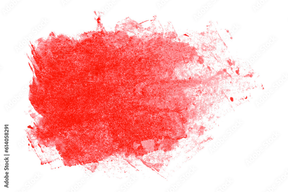 Shiny red brush watercolor painting isolated on transparent background. watercolor png