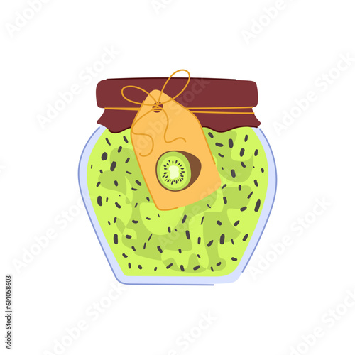 container jam jar cartoon. marmalade homemade, strawberry glass container jam jar sign. isolated symbol vector illustration