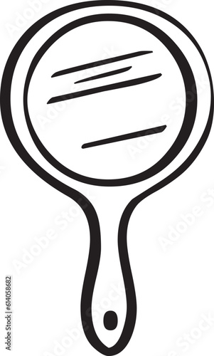 mirror cartoon icon. Vector Mirror.princess mirror glass handle accessory