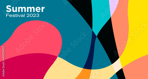 Vector colorful abstract fluid background for summer festival 2023