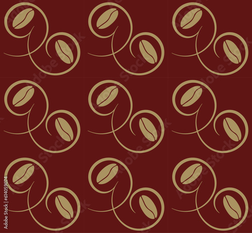 Stylish, ornate coffee bean pattern for print and design