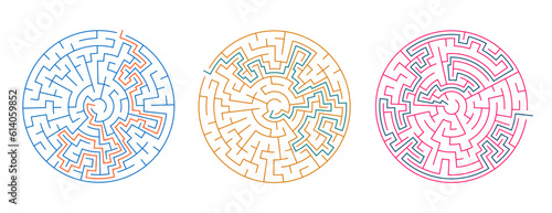 collection of round maze pattern banner challenge for your kids