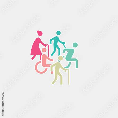 disability rights illustration of a icon vector illustration