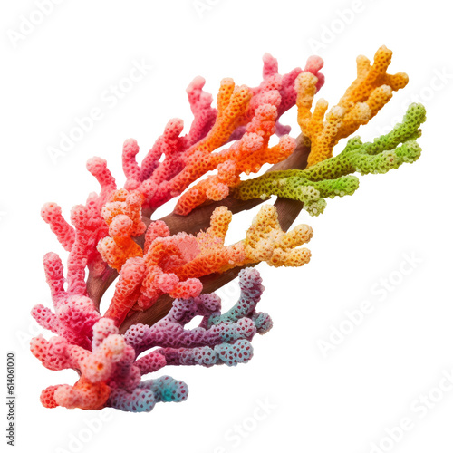 a color coral isolated on transparent background cutout