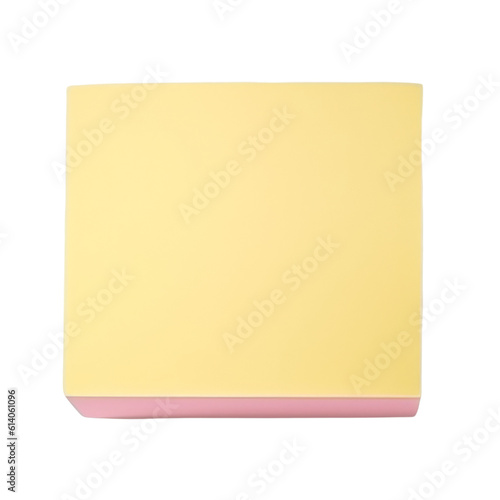 yellow sticky note isolated on transparent background cutout