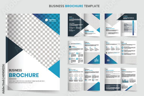 Brochure template layout design and corporate company profile minimal 12-page brochure template design