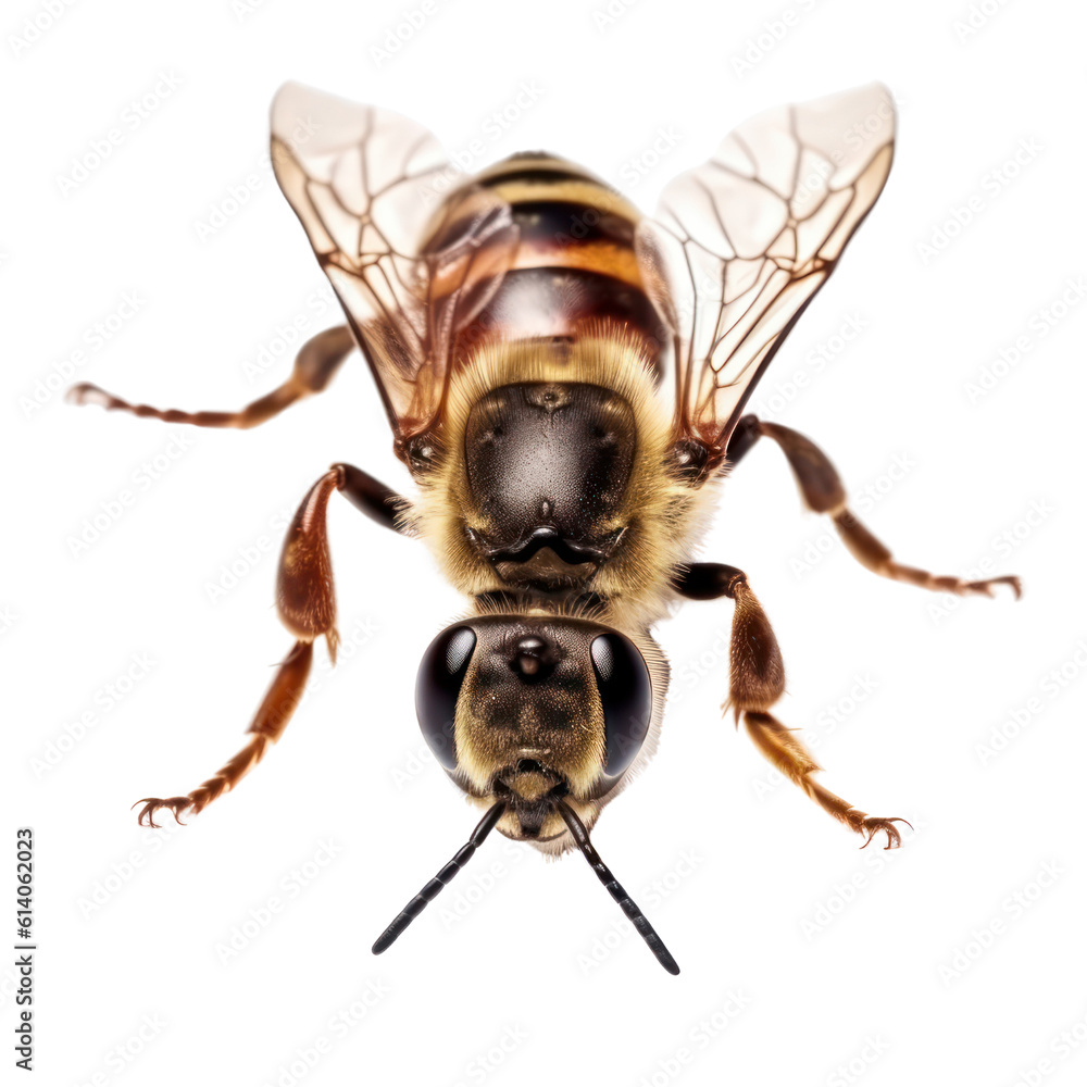 Fototapeta premium bee isolated on transparent background cutout