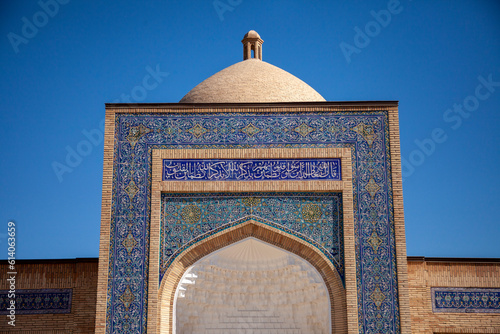 blue and brown stone building in bukhara uzbekistan