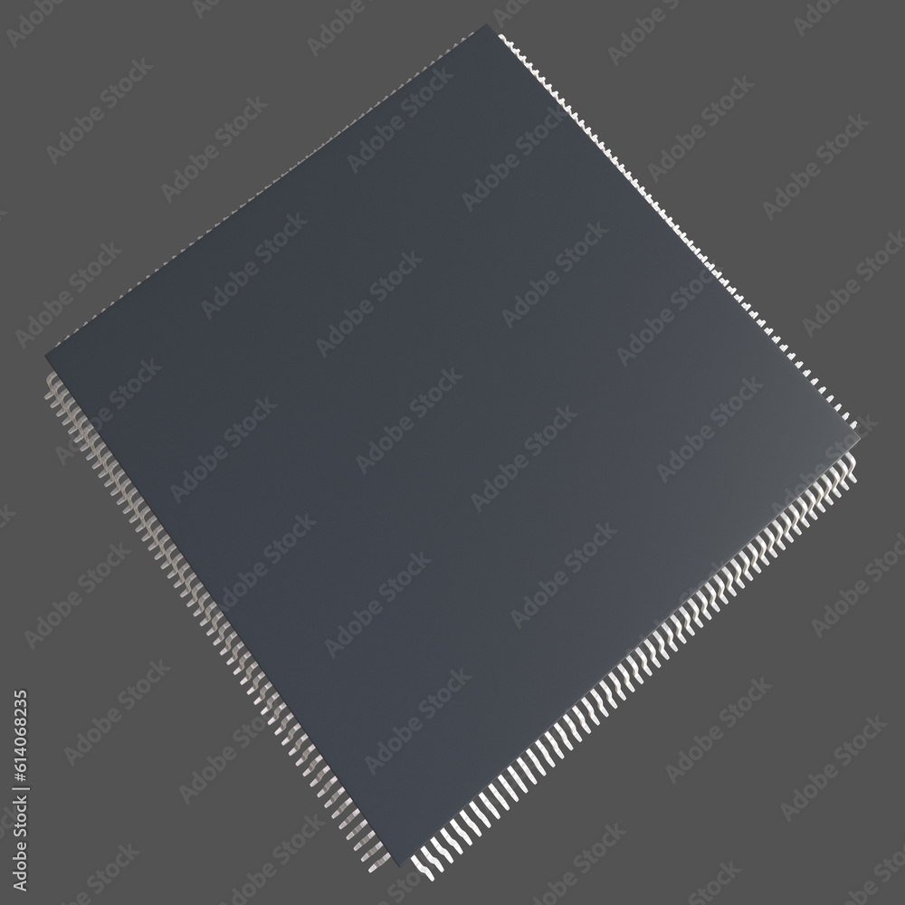 Fototapeta premium set of IC chips integrated circuit 3d microchip rendering