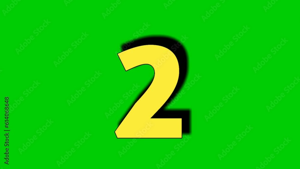 Number 2 two cartoon animation on green screen background,4k cartoon video number motion graphics for video elements Number 2 two cartoon animation on green screen background,4k cartoon video number motion graphics for video elements